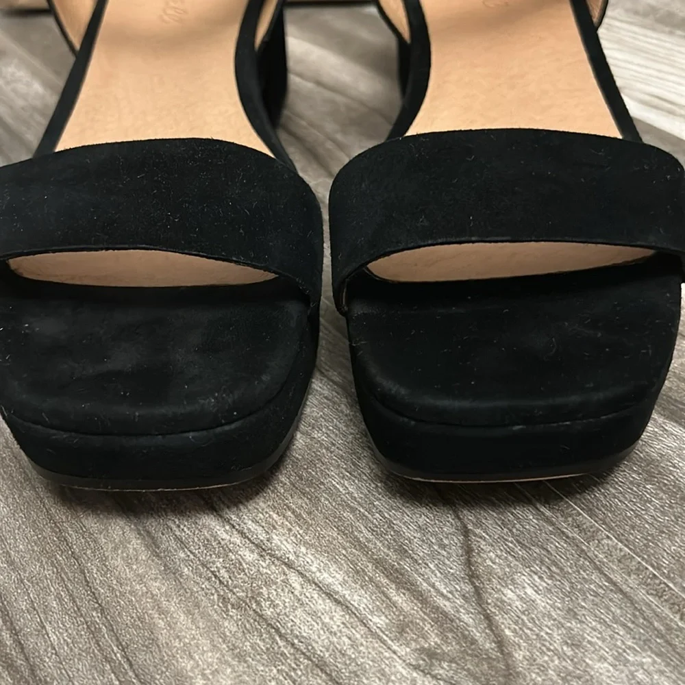 Madewell Lina Platform Sandals - True Black Suede - Picture 4 of 15